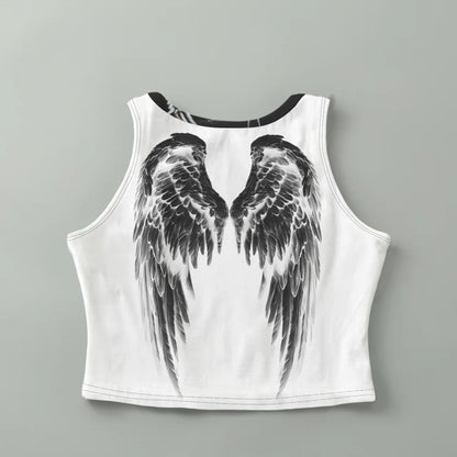 yung euphoria "Mrs" Womens All-Over Cropped Graphic Tank